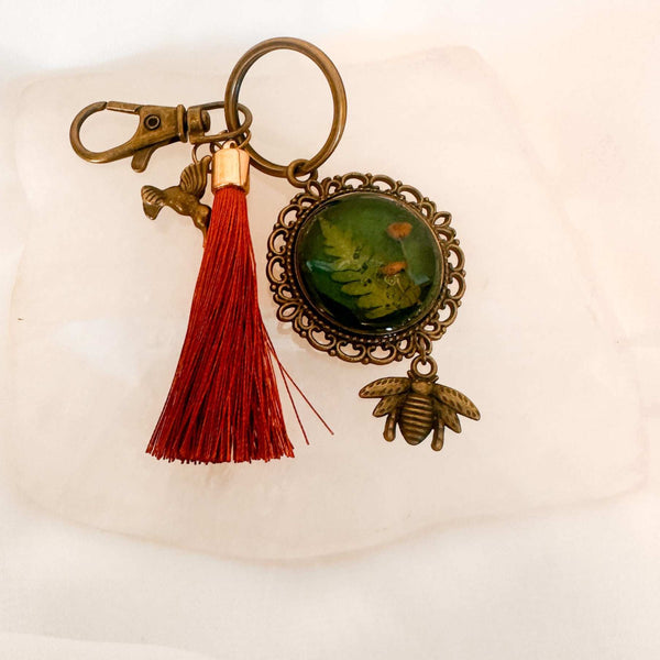 Mystic Forest Keychain/Bagcharm - Handmade with Forest Mushrooms
