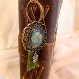 Lucky Clover Antique Bag Charm/Keychain-Handmade Real Four Leaf Clover