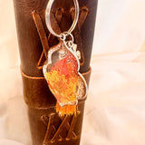 Autumn Leaf Keepsake Keychain / Bag Charm - Real Fall Leafs in Resin