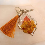 Autumn Leaf Keepsake Keychain / Bag Charm - Real Fall Leafs in Resin