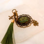 Lucky Clover Antique Bag Charm/Keychain-Handmade Real Four Leaf Clover