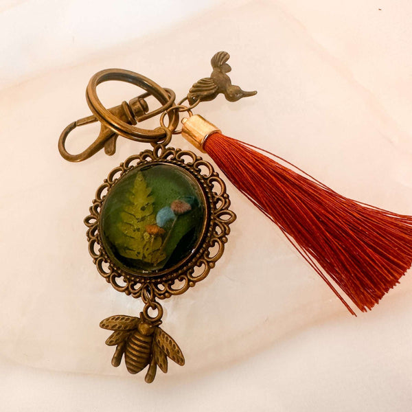 Mystic Forest Keychain/Bagcharm - Handmade with Forest Mushrooms