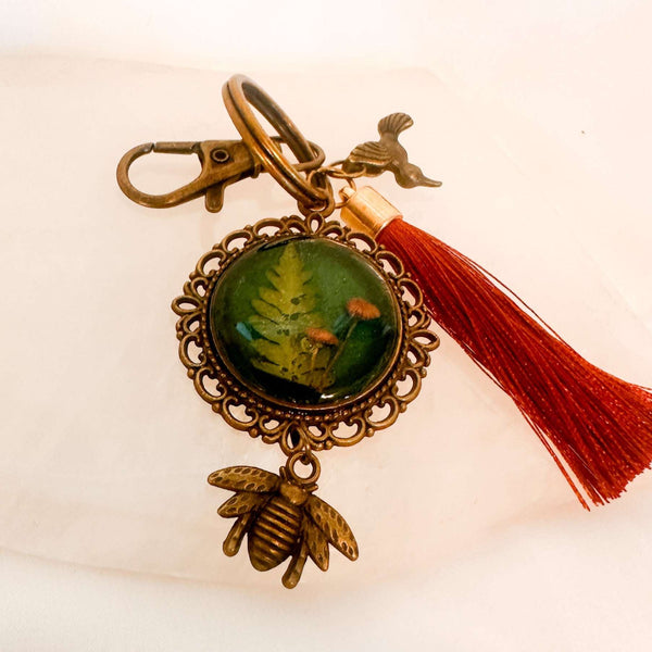 Mystic Forest Keychain/Bagcharm - Handmade with Forest Mushrooms