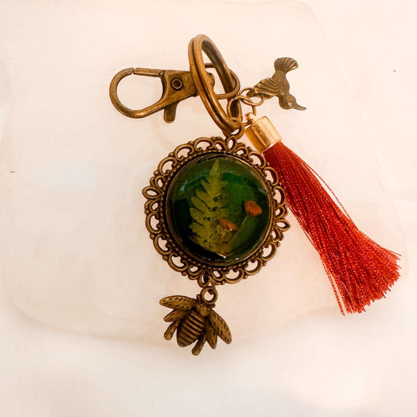 Mystic Forest Keychain/Bagcharm - Handmade with Forest Mushrooms