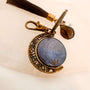 Moon Rotating Keychain/Bagcharm – Emerald & Blue Dandelion Wish Seeds
