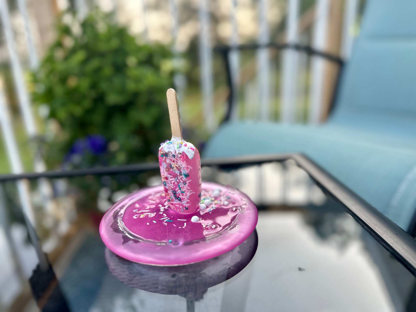 Popsicle Melting Pop Art Resin Sculpture Trinket Dish- Pretty in Pink