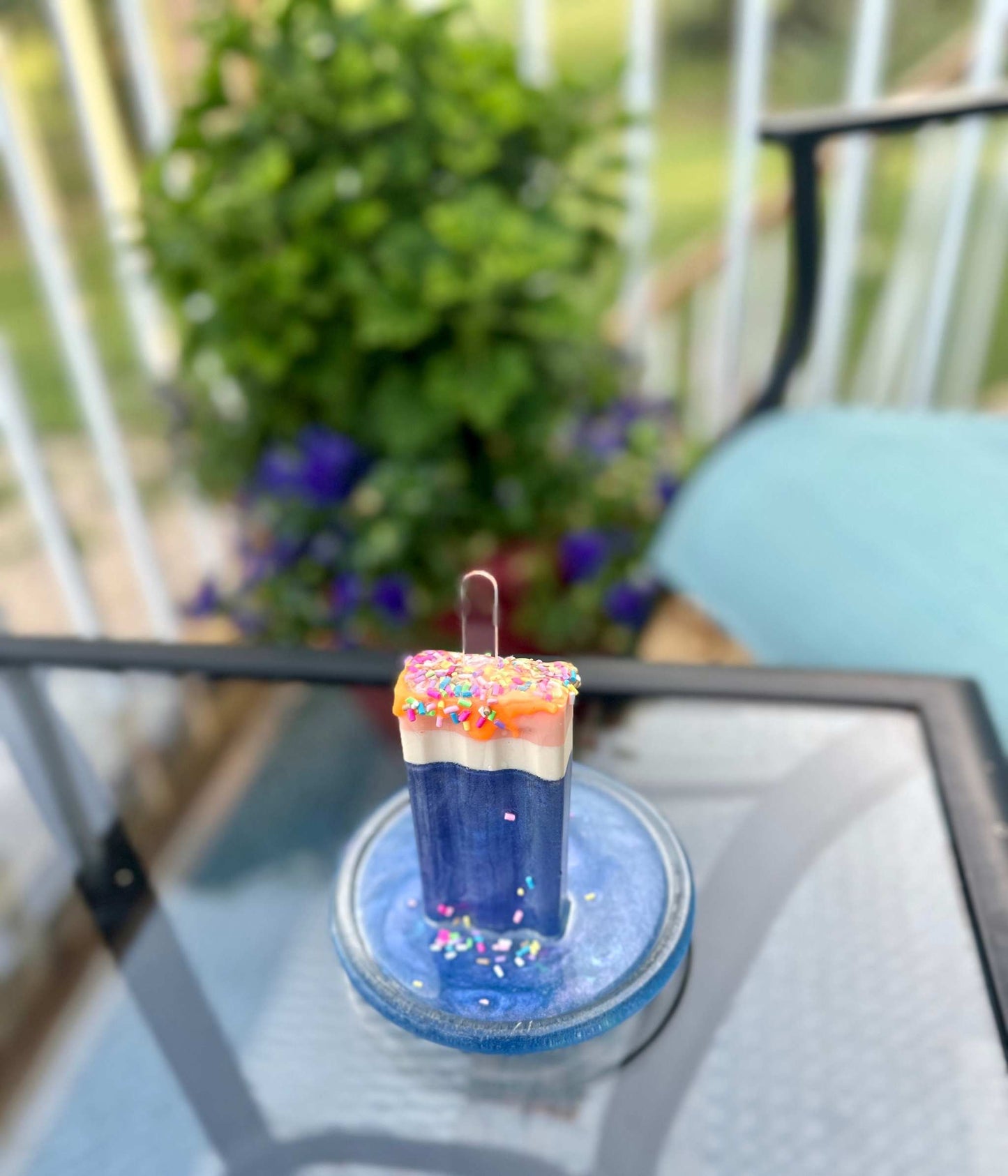Popsicle Melting Pop Art Resin Sculpture Trinket Dish- Melting Blue 