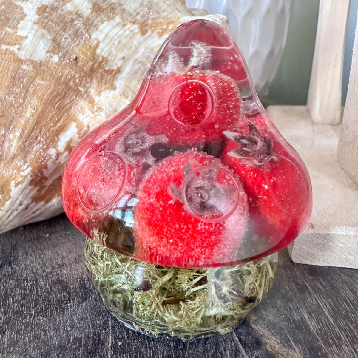 Boho Forest Mushroom Resin Decor-Enchanting Forest Handmade Nature Art