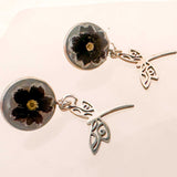 Poppy Whisper Earrings - Handmade Silver Stud Dried Floral Earrings