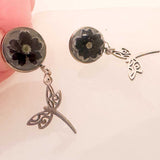 Poppy Whisper Earrings - Handmade Silver Stud Dried Floral Earrings