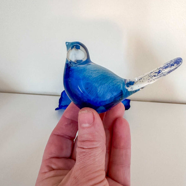 Azure Songbirds of Serenity - Handmade Blue Rose Petal Resin Birds