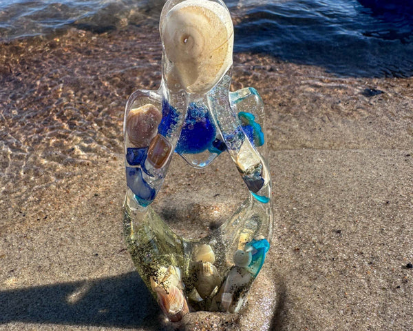 Seaside Contemplation: Ocean-Themed Thinker Resin Sculpture 3
