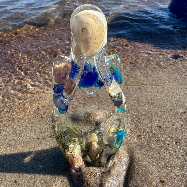 Seaside Contemplation: Ocean-Themed Thinker Resin Sculpture 3