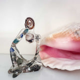 Seaside Contemplation: Ocean-Themed Resin Thinker Seashell Sculpture