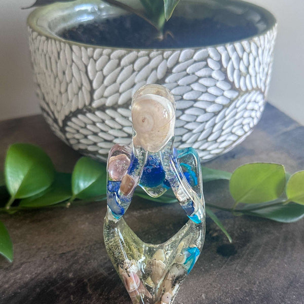 Seaside Contemplation: Ocean-Themed Thinker Resin Sculpture 3