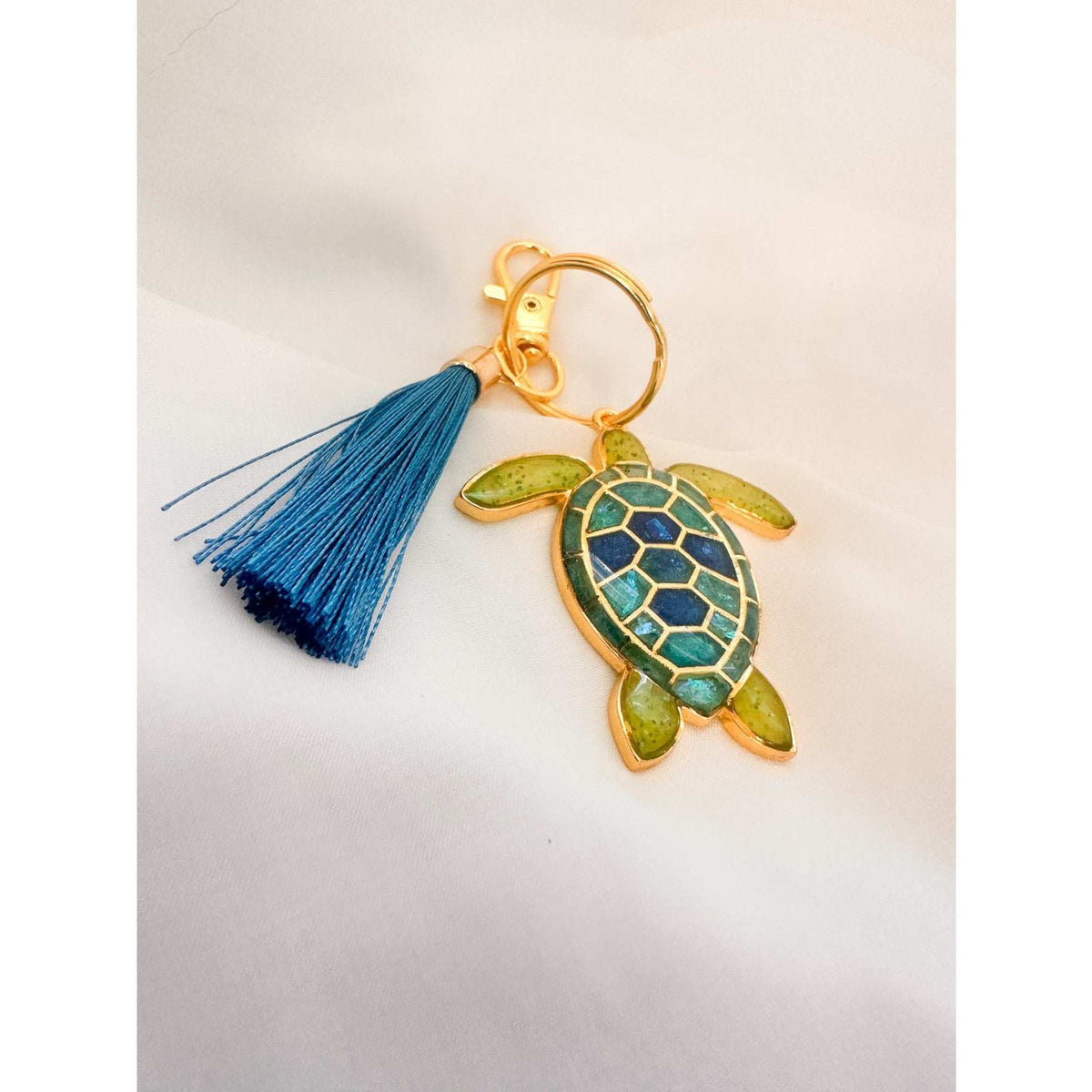 Turtle Bag Charm / Keychain - Handmade Ocean Inspired Turtle Treasures