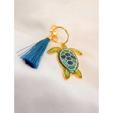Turtle Bag Charm / Keychain - Handmade Ocean Inspired Turtle Treasures