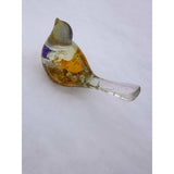 Pansy Songbird - Handmade Resin Bird Decor with Real Pansy Flowers