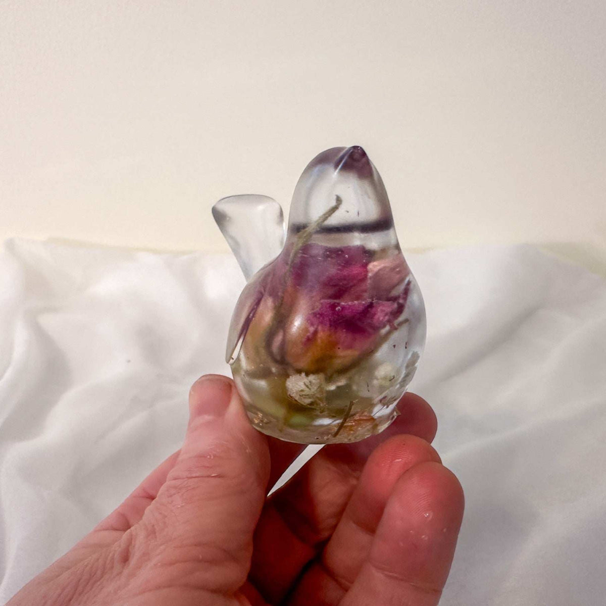 Forever Rose Handmade Resin Home Decor Bird with Dried Roses