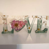 Floral Resin Love Sign: Meadow Song Handmade Botanical Decor