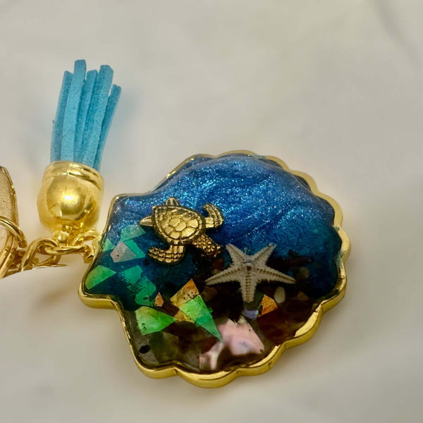 Keychain Handmade with Resin -  Carry a Piece of the Sea with You