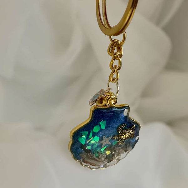 Keychain Handmade with Resin -  Carry a Piece of the Sea with You