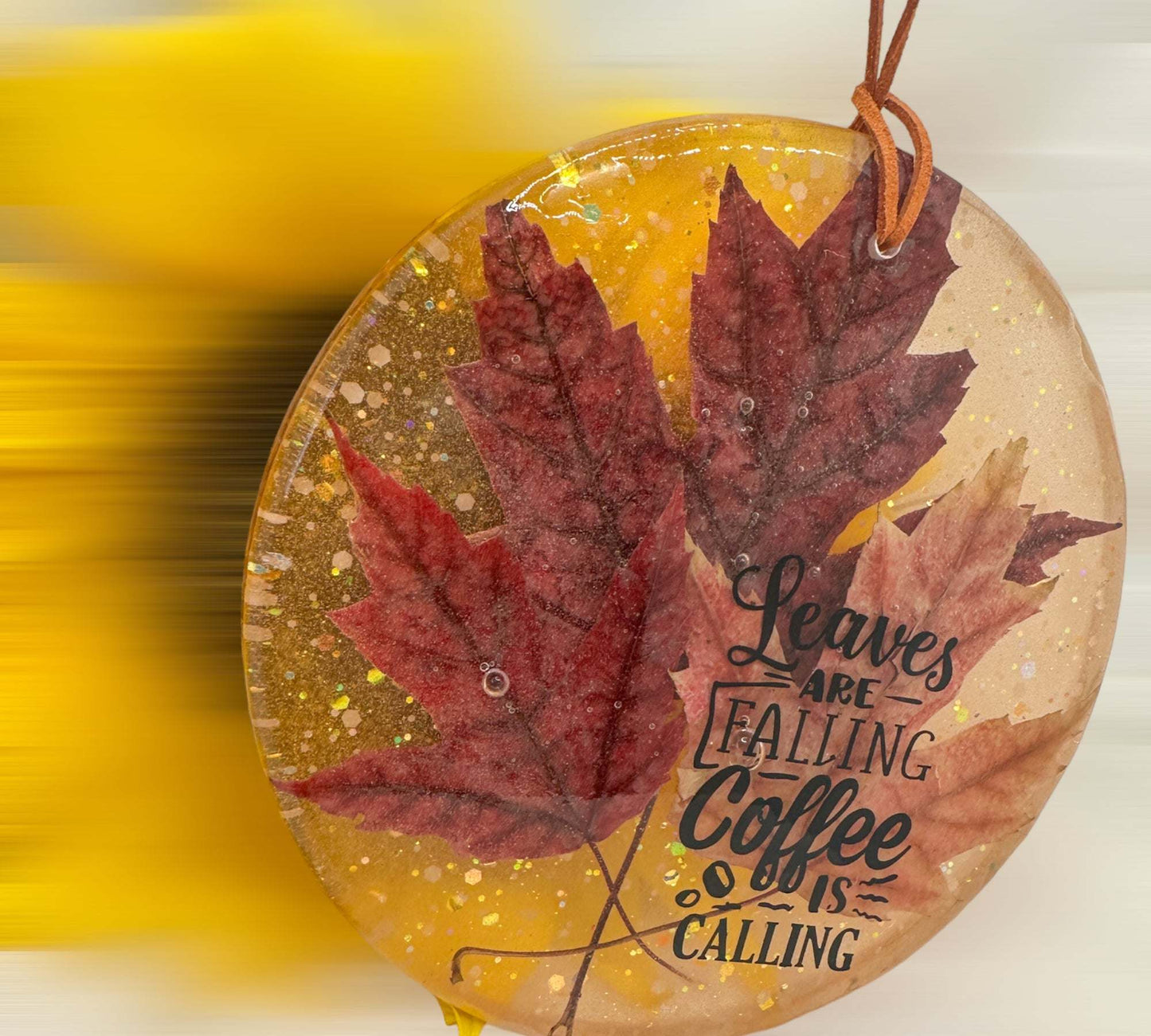 Fall-Inspired Glow-in-the-Dark Wall Decor: Leaves & Coffee