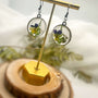 Pansy Earrings: Nature Inspired - Real Fern and Delicate Flowers 