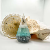 Ring Holder - Seaside Serenity Epoxy Resin Ring Holder with Gold Tray