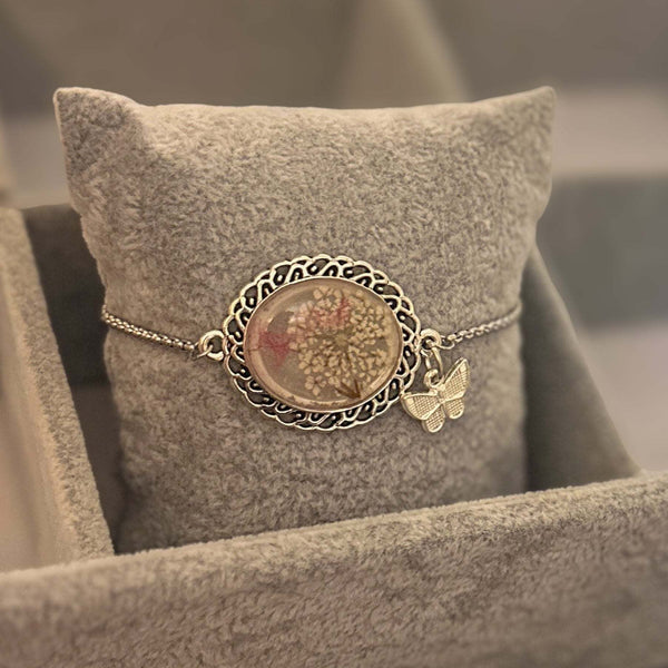 Wishful Butterfly Whispers - Handmade Nature-Inspired Floral Bracelet