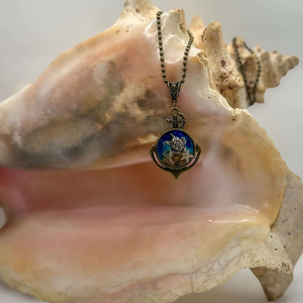 Anchors Away: Ocean-Inspired Pendants with Real Seashells & Sand