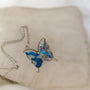 Butterfly Pendant - Dried Flowers & Petals with Mother of Pearl 