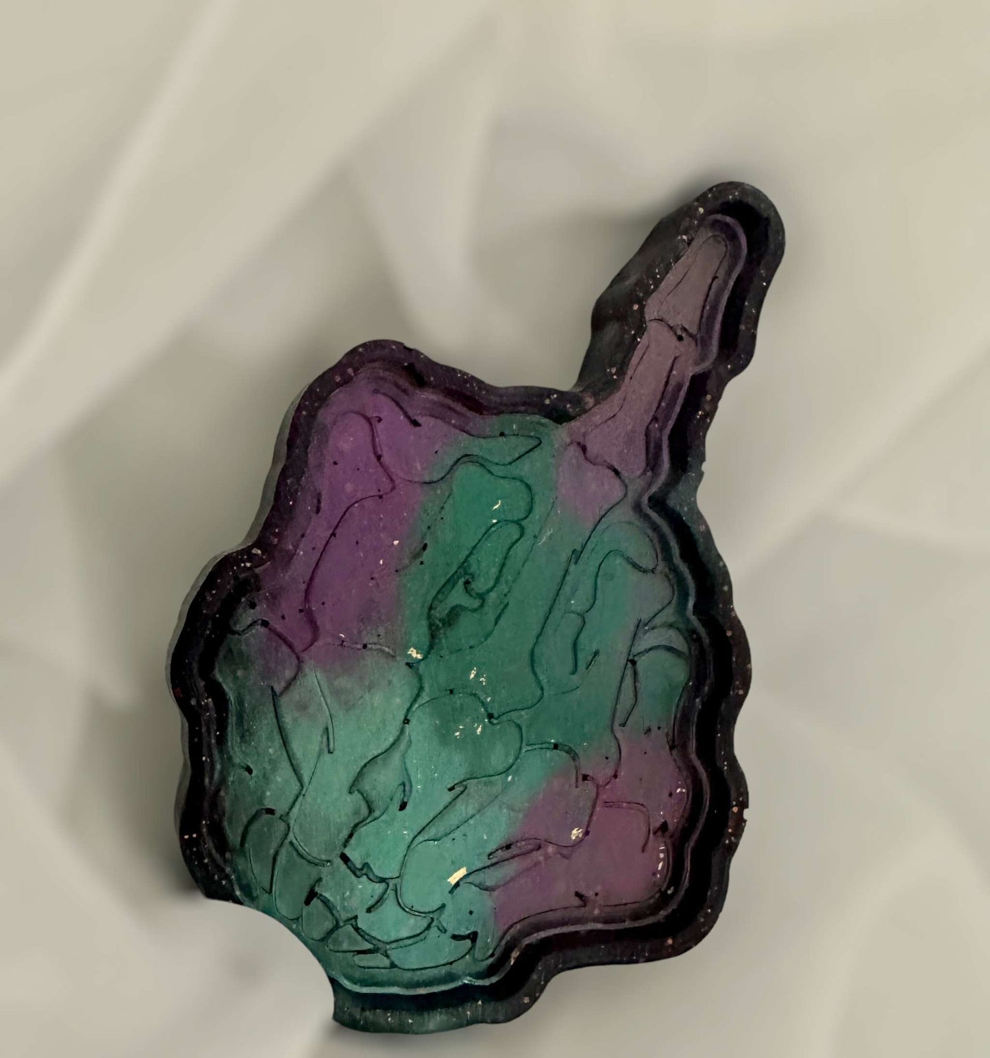 Tray Handmade with Resin - A Fun & Unique Middle Finger Trinket Tray 