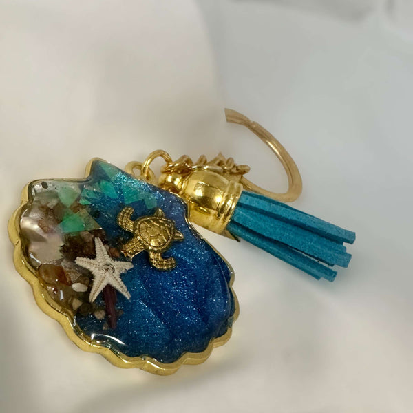 Keychain Handmade with Resin -  Carry a Piece of the Sea with You