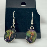 Mushroom Forest: Whimsical Drop Earring Set with Dried Botanicals