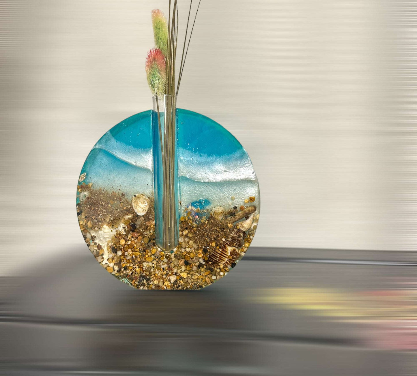 Vase à bourgeons en résine époxy / Station de propagation de décoration intérieure - Ocean Blues
