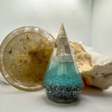 Ring Holder - Seaside Serenity Epoxy Resin Ring Holder with Gold Tray