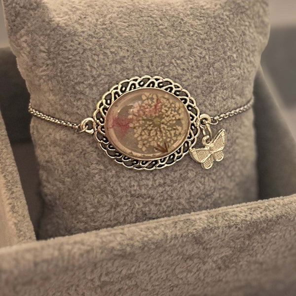 Wishful Butterfly Whispers - Handmade Nature-Inspired Floral Bracelet