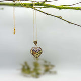 Bee Pendant - Blossom Buzz Harmony Heart - Handmade with Dried Flowers