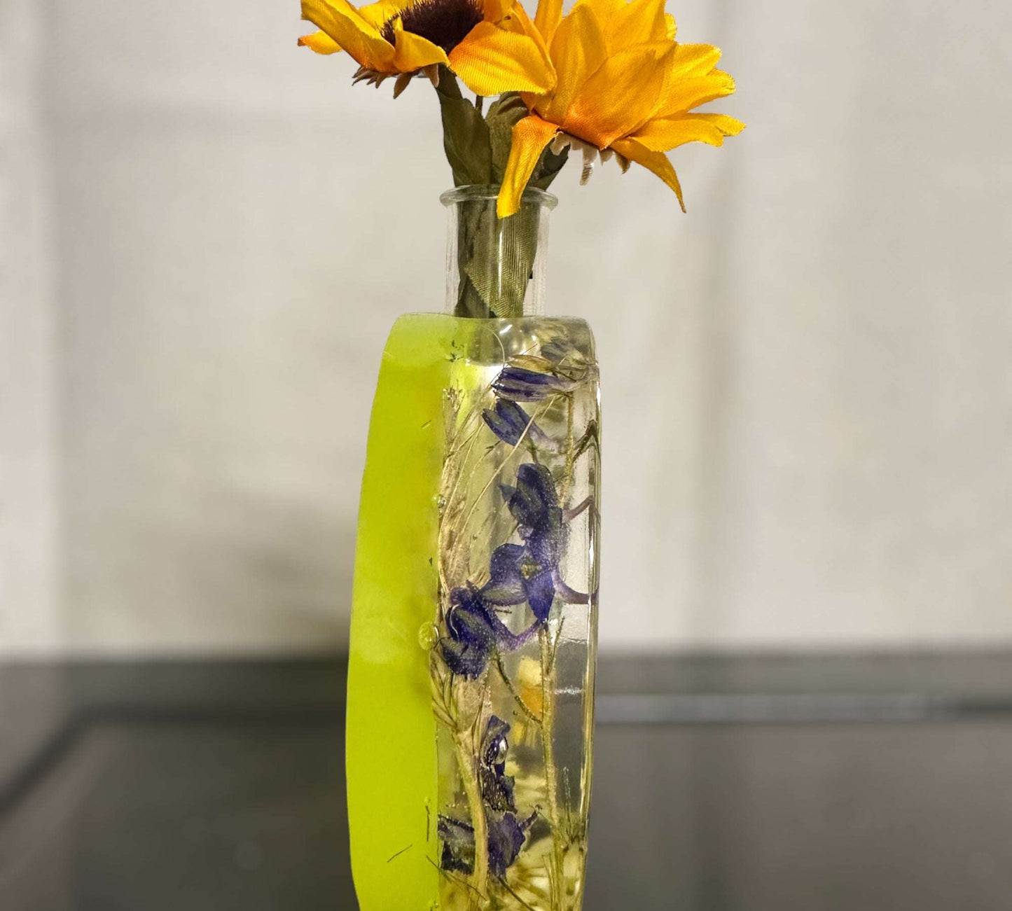 Vase à bourgeons en résine époxy / Station de propagation - Jardins et soleil