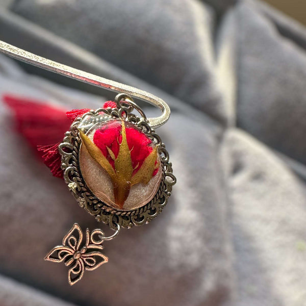Bookmark - Botanical Elegance - Handcrafted Resin Floral Bookmarks