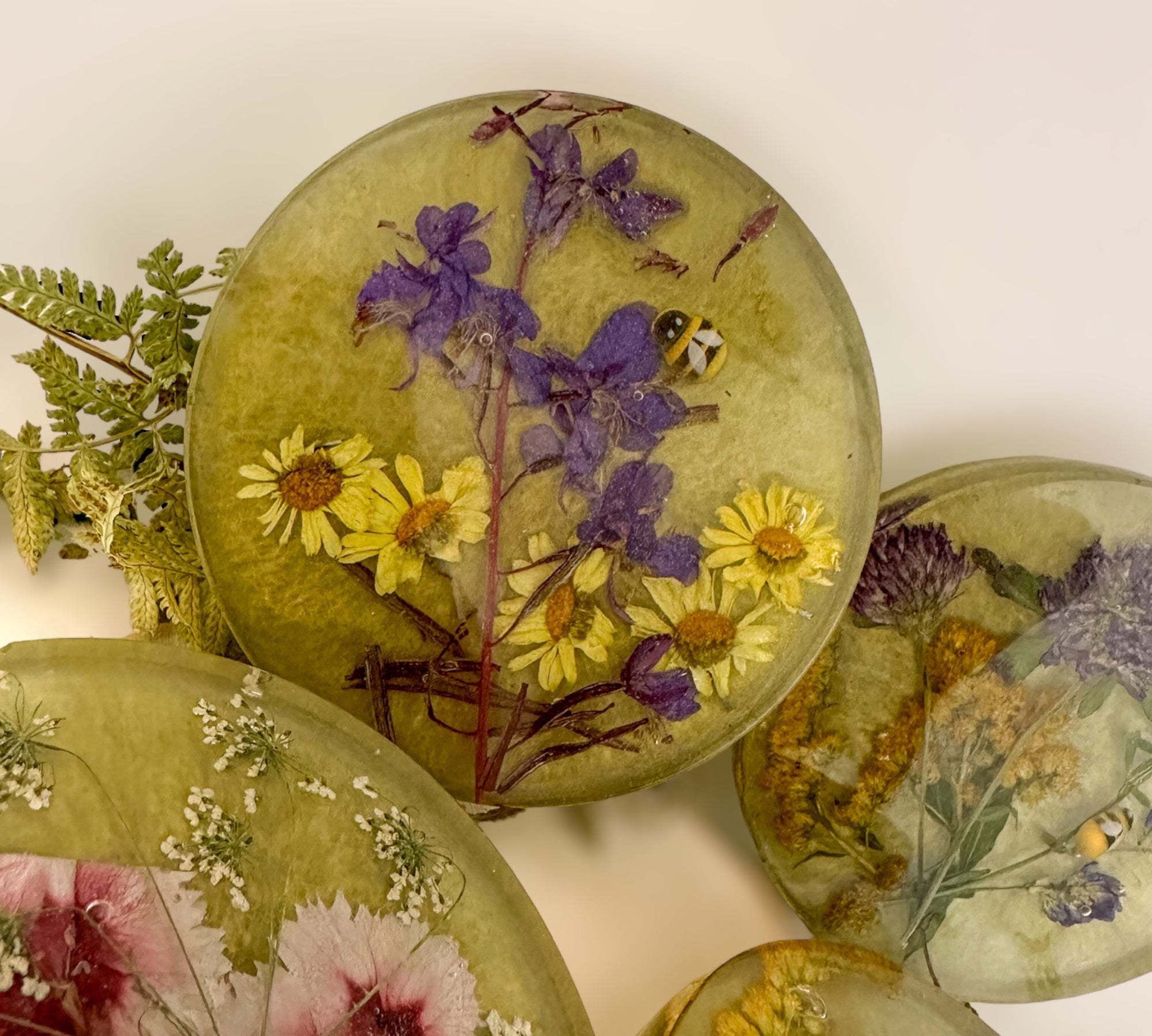 Garden Coaster Set - Blooms & Whimsy Handcraft Epoxy Resin Coasters