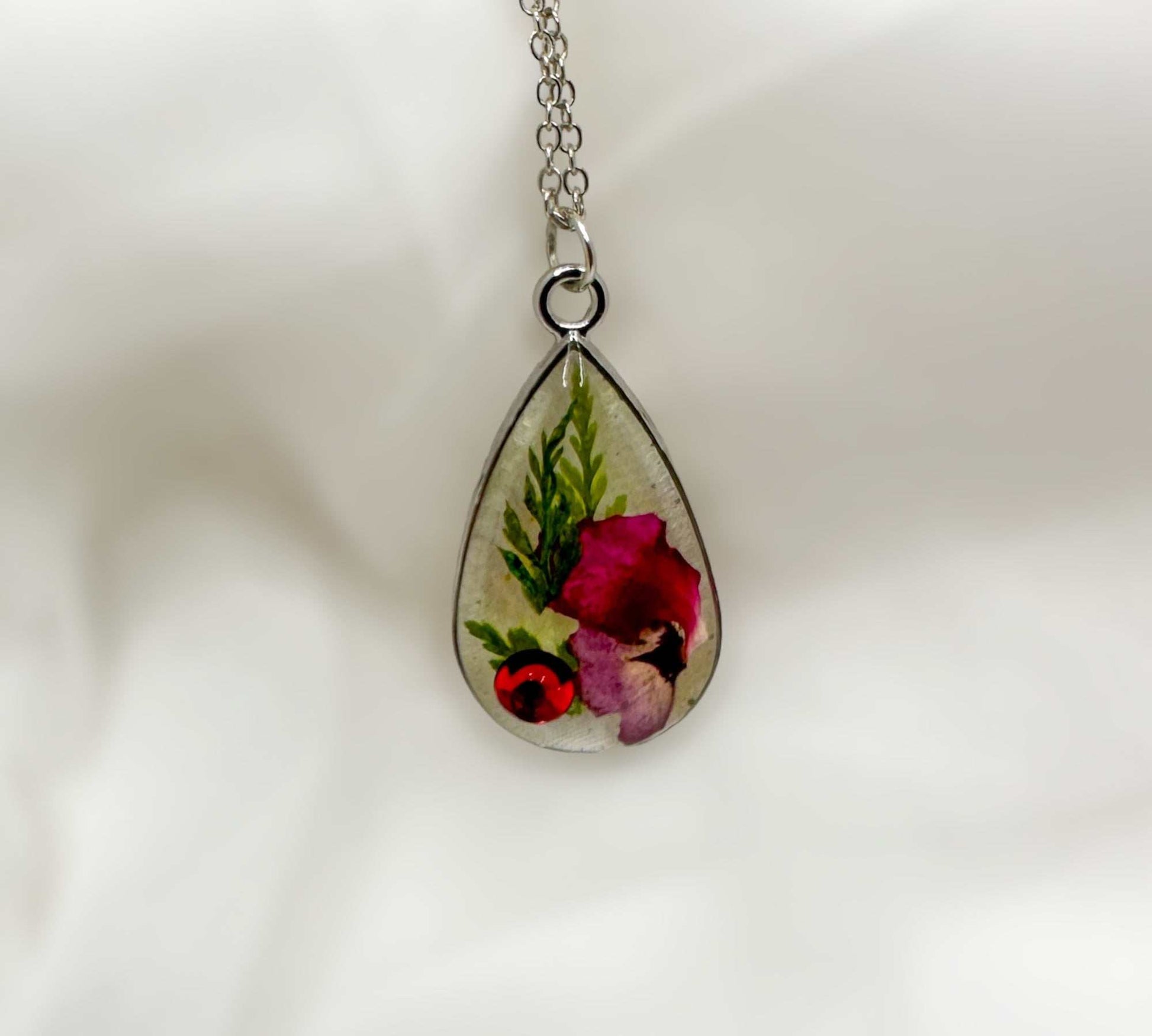 Custom Birth Month Flower Necklace - January - Carnation - Custom Order