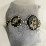 Strawberry Fields: Resin Bracelet with Dried Flower Accents