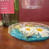 Wine Glass Caddy with 2 Coasters Resin Butler Coaster Set