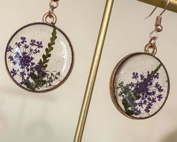 FLoral Earrings: Petal Whispers - Nature Inspired with Dried Flowers