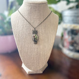 Enchanting Owl Mushroom Forest Pendant - Dried Ferns and Mushrooms