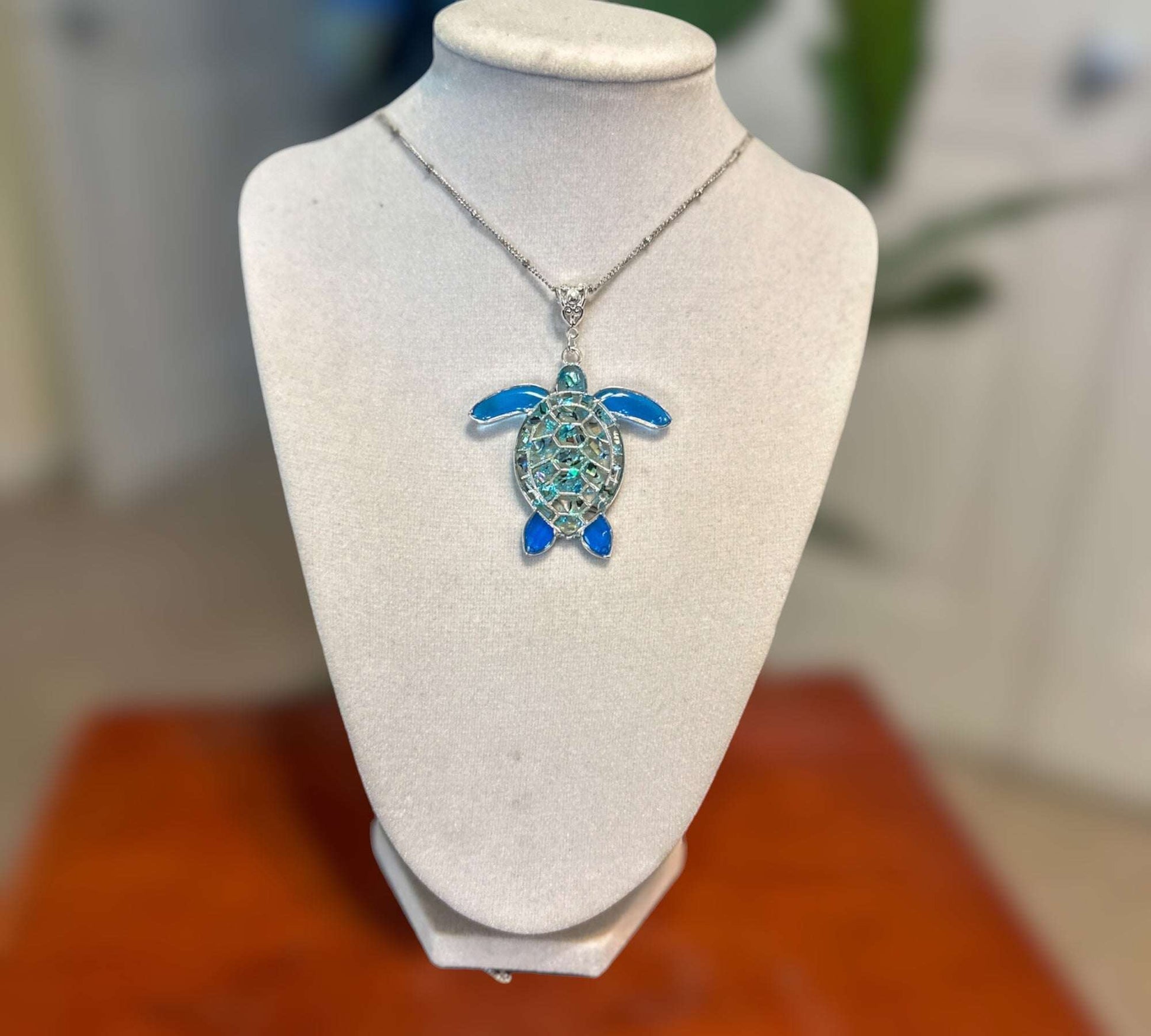Turtle Elegance: Ocean-Inspired Pendants with Mother of Pearl Accents