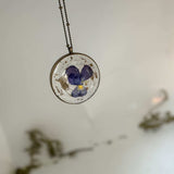Pansy Flower Pendant - Purple Bloom Nature Inspired Handmade Necklace