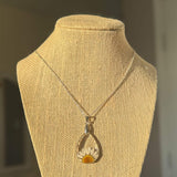 Daisy Teardrop Pendant - Real Dried Flower Jewelry in Silver and Gold 